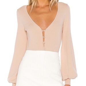 L'Academie V-Neck Sweater in Beige